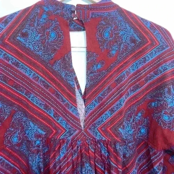 Free People Red Walking On A Dream Tunic long sleeve Blouse - Picture 7 of 13